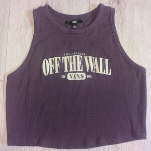 Vans Off The Wall Purple Rib Knit Cropped Tank